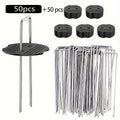 100/200pcs Heavy-Duty U-Shaped Tent Stakes with Washers - Ideal for Outdoor Tents, Gardening Fabric, Landscape Cloth, Weed Barrier, And Floor Nails