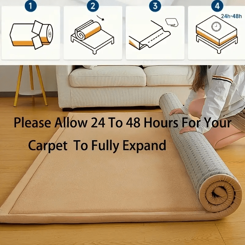 [Japanese crawling mat] 1pc Coral Velvet Memory Foam Tatami Mat - 3cm Thick Non-Slip, Soft Gray Area Mat for Kids Playroom, Nursery, Yoga & Living Room, Large Sizes Available for Christmas and Halloween