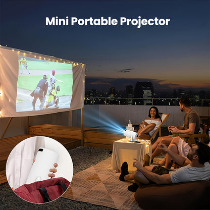 HY300 Pro Mini Portable Projector, Local 1280 X 720P Supports 4K/350ANSI Smart Projector with Wifi 6 BT 5.0, Screen Adjustment, 180 Degree Rotation, Home Video Projector Built-In Android 11.0 OS