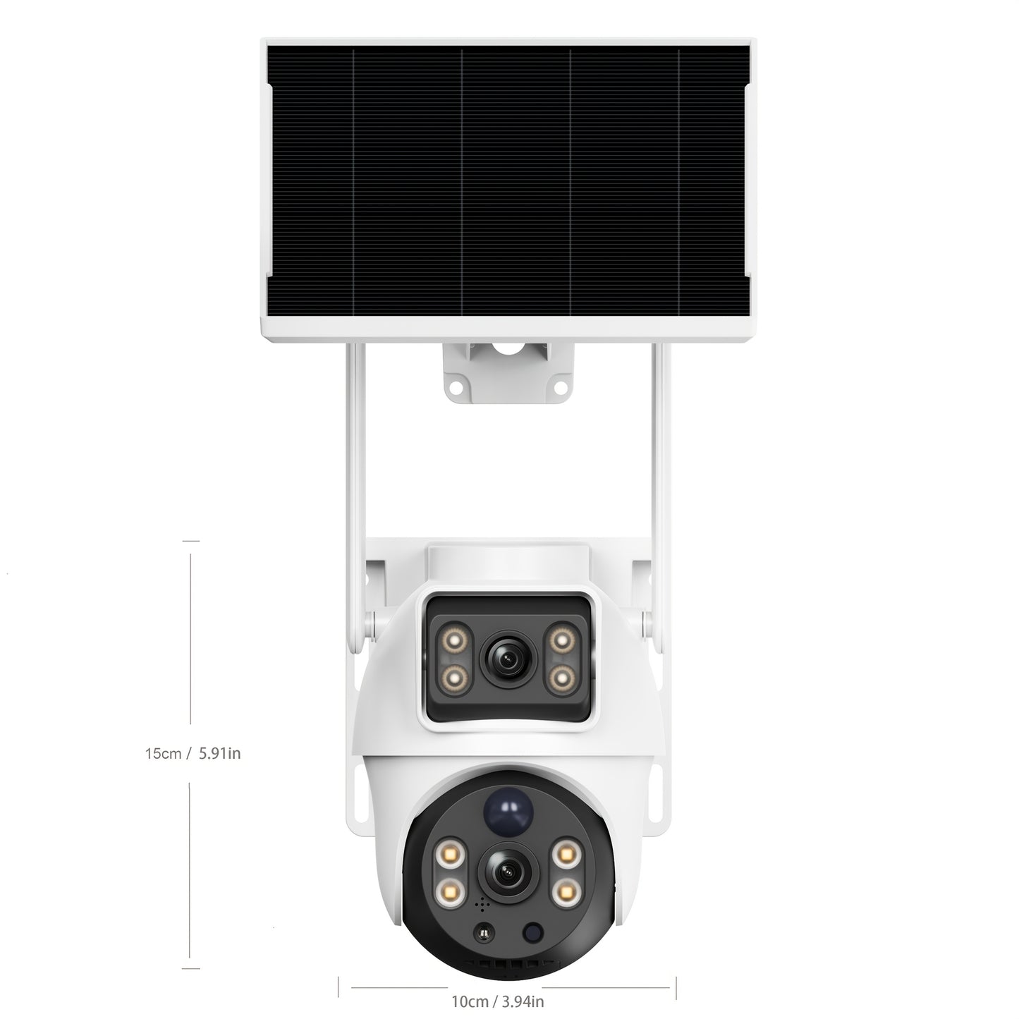 8MP Dual Vision Solar WiFi Security Camera, PIR Detection, 10x Digital Zoom, Two-Way Audio, Full Color Night Vision, Motion Tracking, Alarm Push