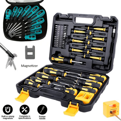 10/40/43pcs Magnetic Screwdrivers Set With Case, Father'S Day Gift, Slotted Phillips Hex Torx Bits Precision Screwdriver Rod Set, Chrome Vanadium Steel, Professional Durable Repair Tools Kit