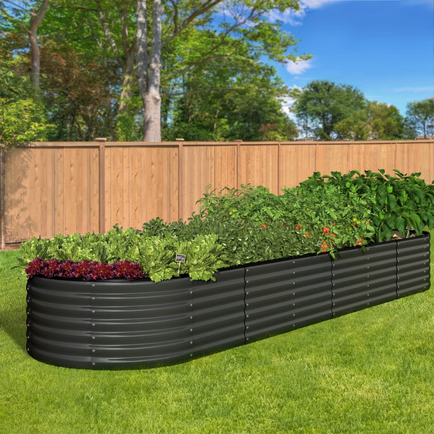 Livsip Garden Bed 320X80X56Cm Raised Beds Kit Planter Oval Galvanised Steel