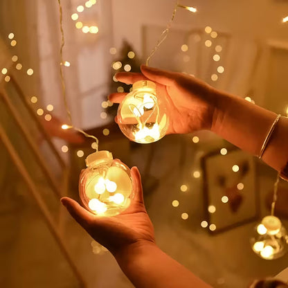 Solar Fairy Light String, Wishing Ball String Lights with Remote Control, 8 Lighting Modes, 108 LEDs, 12 Wishing Balls, Wall-Mounted, Plastic, for Home Gatherings, Party, Indoor Holiday Decorations, Car Accessories, Room Decor, Mother's Day Gifts