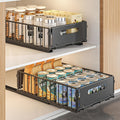 Pull Out Cabinet Storage Box, 2pcs Heavy-duty Sliding Drawer Food Cabinet Rack Fixed with Strong Glue And Handle, Suitable for Kitchen, Living Room, Bathroom, And Home Use