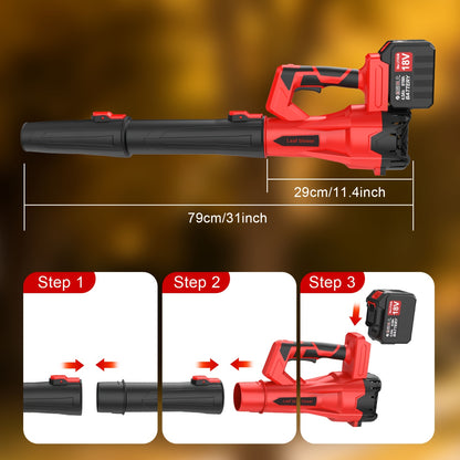 Cordless Leaf Blower with 2X 4500mAh Batteries And Charger, 120Mins Lasting 170MPH Cordless Blower, Powerful Electric Leaf Blowers for Lawn Care, Patio, Yard, Leaves, Grass And Snow