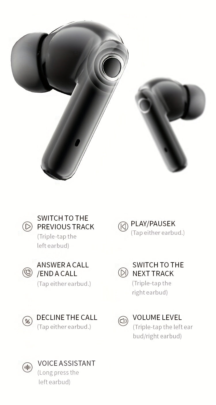 [Acer Official Authentic] In-Ear Design | TWS Wireless Headset | Stereo | Heavy Bass | Low Latency | Comfortable Wearing (Study/Business/Sports/Running/Fitness) | Portable Design | Multi-Device Compatible (Mobile Phone/Tablet/Laptop) | Recommended f