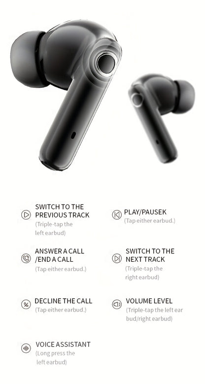 [Acer Official Authentic] In-Ear Design | TWS Wireless Headset | Stereo | Heavy Bass | Low Latency | Comfortable Wearing (Study/Business/Sports/Running/Fitness) | Portable Design | Multi-Device Compatible (Mobile Phone/Tablet/Laptop) | Recommended f