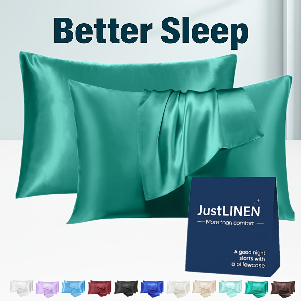 Luxury Satin Pillowcases - Super Smooth Soft, Wrinkle & Fade Resistant, Hair & Skin Protection, Elegant Bedroom Decor, Double-sided - Standard(2pcs), Queen(2pcs), King(2pcs), European(2pcs), Body Size(1pc)