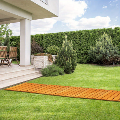 Livsip Garden Wooden Pathway 243.84cm Straight Roll-Out Wood Walkway Outdoor Backyard