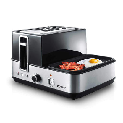 1400W Breakfast Master Toaster Egg Cooker Poacher Bacon Fryer Grill All In One
