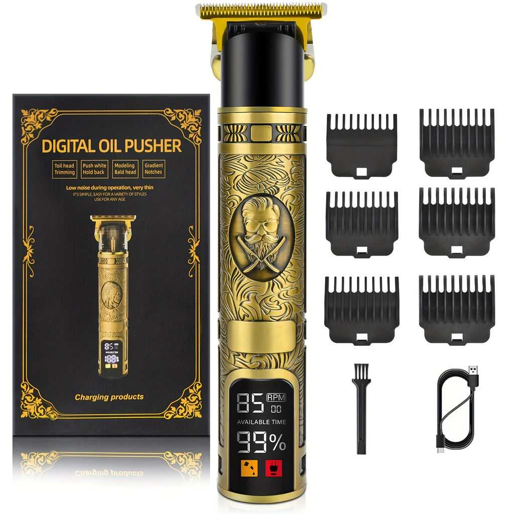 Professional Men's Electric Shaver & Cordless Beard Trimmer Set - Features 3 Adjustable Length Combs, USB Rechargeable Design, All-in-One Grooming Kit for Precision Styling, Perfect Gift for Men