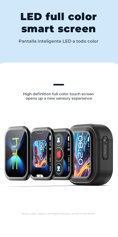HTC NE20 Wireless Translation Earbuds, with 136+ Language Translation for Better Cross-Language Communication, Wireless V6.0 Low Latency, Active Noise Cancellation, Comfortable for Sleep, Wearable for Running, Office, and Entertainment, Language
