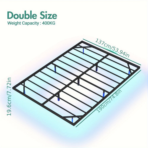 Advwin Queen/Double Size Floating Bed Frame with LED Lights, Metal Platform Bed Frame with Heavy Duty Steel Slats Black, No Box Spring Needed