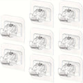 20pcs No Drill Curtain Rod Brackets, Self Curtain Rod Holder Hooks Nail-free Adjustable Clamp Hooks Wall Curtain Fixed Clip Hanging Rack Hook Wall Brackets 1-2cm Diameter Curtain Rod Pole