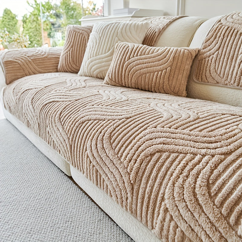 Luxury Pet-Friendly Sofa Cover 1pc - Plush Non-Slip Protector with Claw-Resistant Fabric | 300GSM Breathable Polyester for Sectional Couches