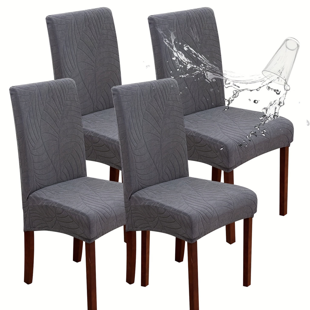 4/6pcs High Quality Chair Covers for Dining Room, Stretch Jacquard Dining Chair Slipcovers Removable Washable Chair Protector for Kitchen, Hotel, Restaurant