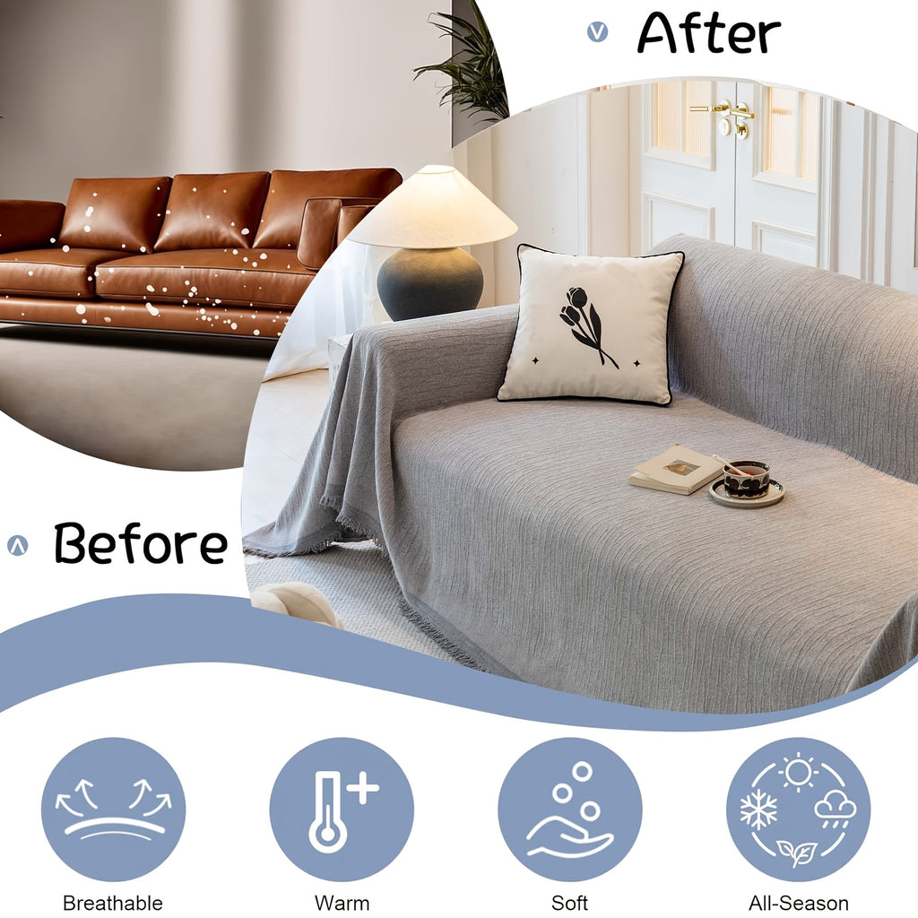 1pc of Non-Slip Sofa Cover, Dog-Friendly Couch Protector, Machine-Washable Furniture Covers, Suitable for Living Rooms, Bedrooms, Offices, And Home Decoration for Fall And Autumn