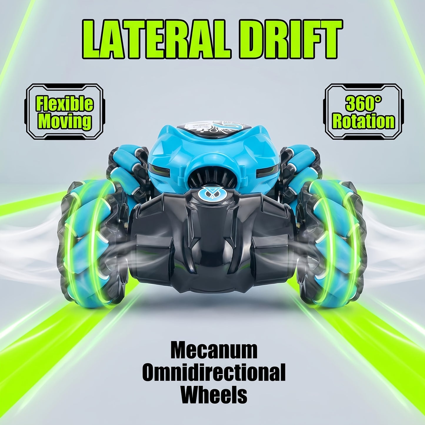 Hand Motion Controlled RC Stunt Car - 1:18 Scale All-Terrain Monster Truck, 360° Flips & Gravity Sensing, with & LED Stunt Dance, Ready-To-Play Gift for Kids Ages