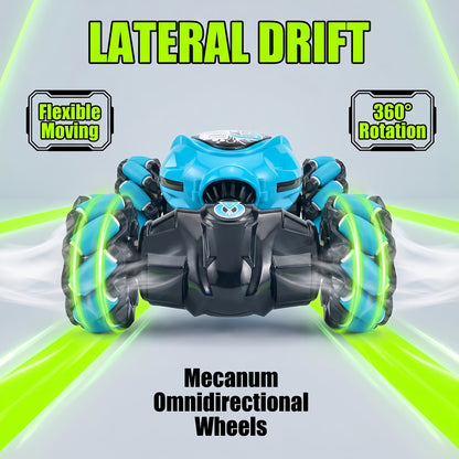 Hand Motion Controlled RC Stunt Car - 1:18 Scale All-Terrain Monster Truck, 360° Flips & Gravity Sensing, with & LED Stunt Dance, Ready-To-Play Gift for Kids Ages