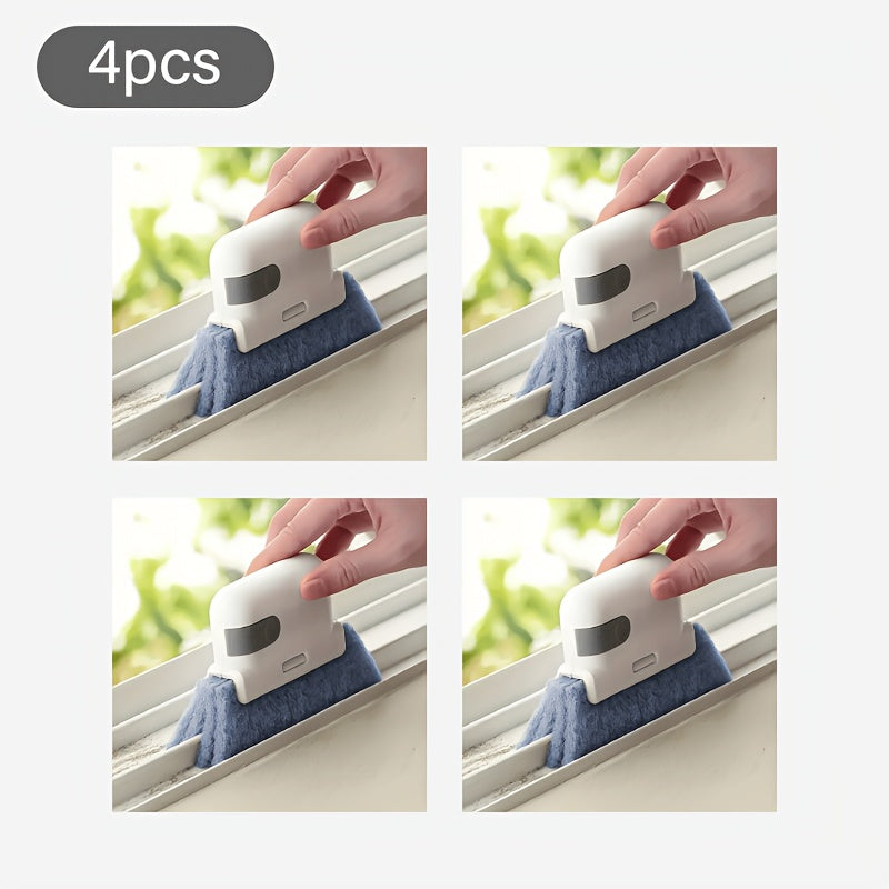 4 6pcs Universal Door Window Track Cleaning Brushes Lightweight Multi-Surface Indoor Track Cleaner Easily Cleans Small Gaps Frames for Kitchen Bathroom Bedroom Window Sills Vents Local Warehouse Fast Dispatch