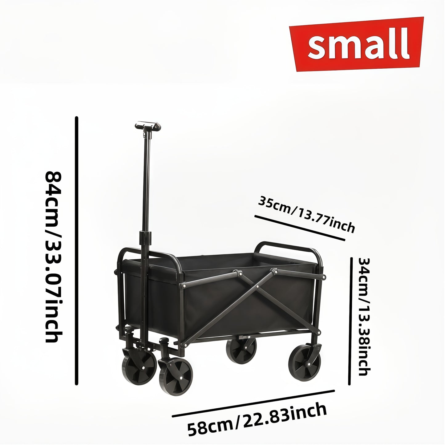 [Heavy-duty Handcart] Large Capacity 680/450/220 Lb Heavy-duty Foldable Multifunctional Handcart, 4 All-terrain Swivel Wheels, Outdoor Foldable Cart - High Load Capacity, Camping Cart - Picnic Cart Trailer for Camping, Suitable for Camping, Gardening, Bea