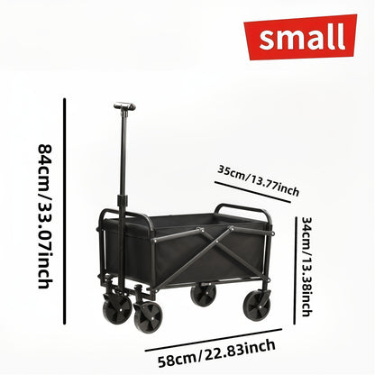 [Heavy-duty Handcart] Large Capacity 680/450/220 Lb Heavy-duty Foldable Multifunctional Handcart, 4 All-terrain Swivel Wheels, Outdoor Foldable Cart - High Load Capacity, Camping Cart - Picnic Cart Trailer for Camping, Suitable for Camping, Gardening, Bea