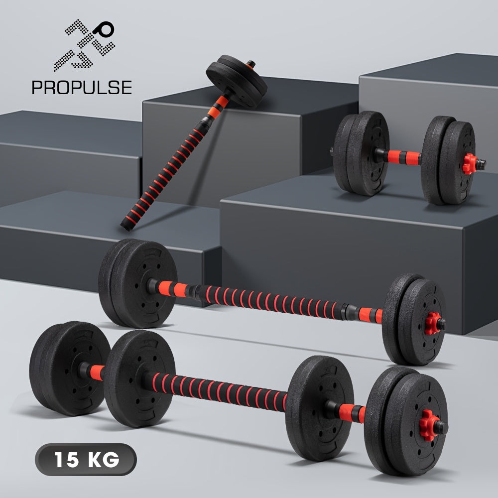 Adjustable Dumbbell And Barbell Set for Home Gym, Suitable for Muscle Training with Weights of 15 to 20 Kg