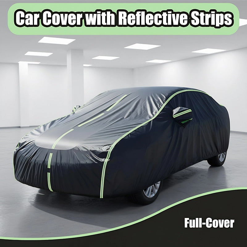 Professional car cover set available in four precise sizes SUV-YL SUV-YXL Sedan-L Sedan-XL, crafted from high-strength 100% polyethylene tarpaulin material offering exceptional sturdiness and durability, complete waterproof protection layer effectively pr