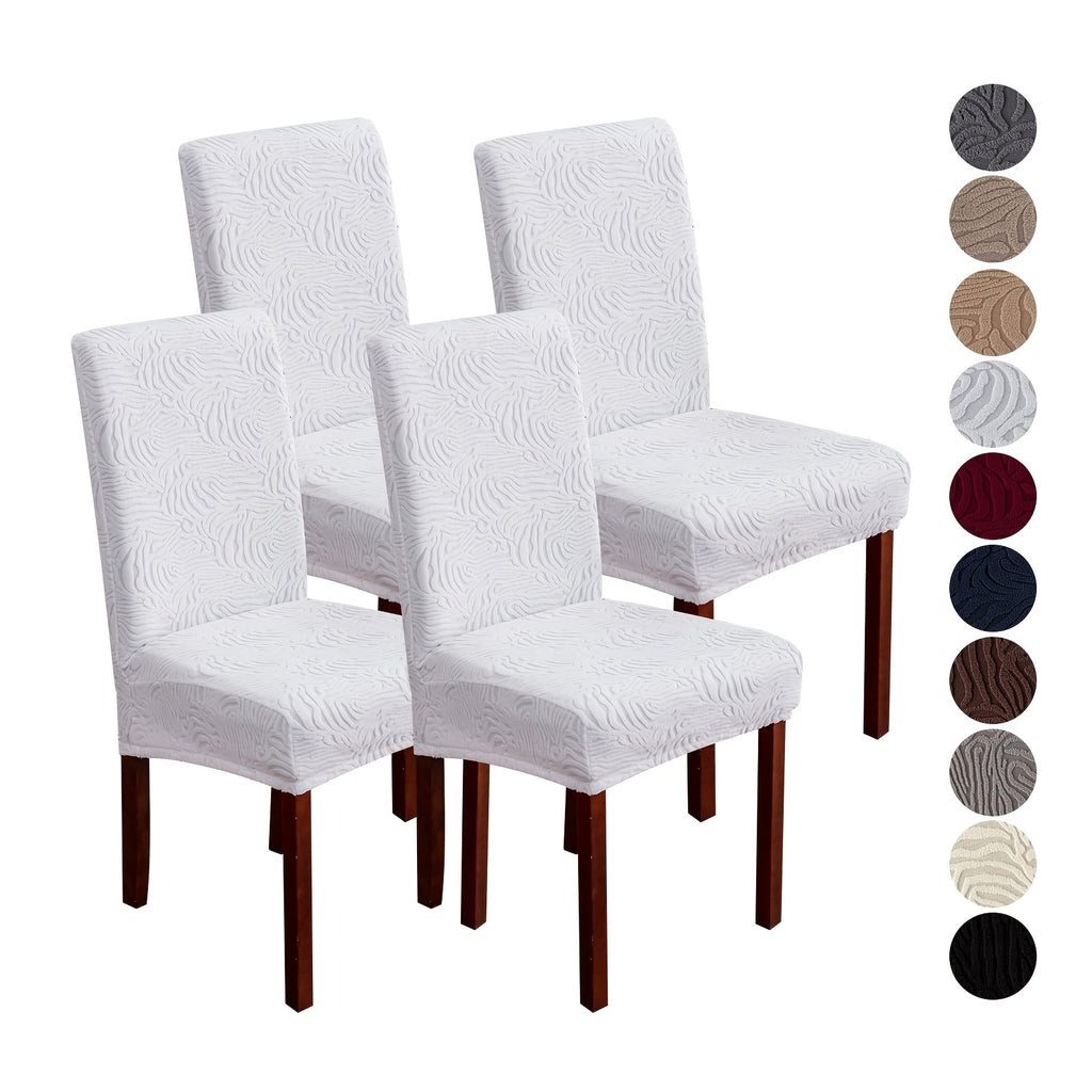4/6pcs High Quality Chair Covers for Dining Room, Stretch Jacquard Dining Chair Slipcovers Removable Washable Chair Protector for Kitchen, Hotel, Restaurant