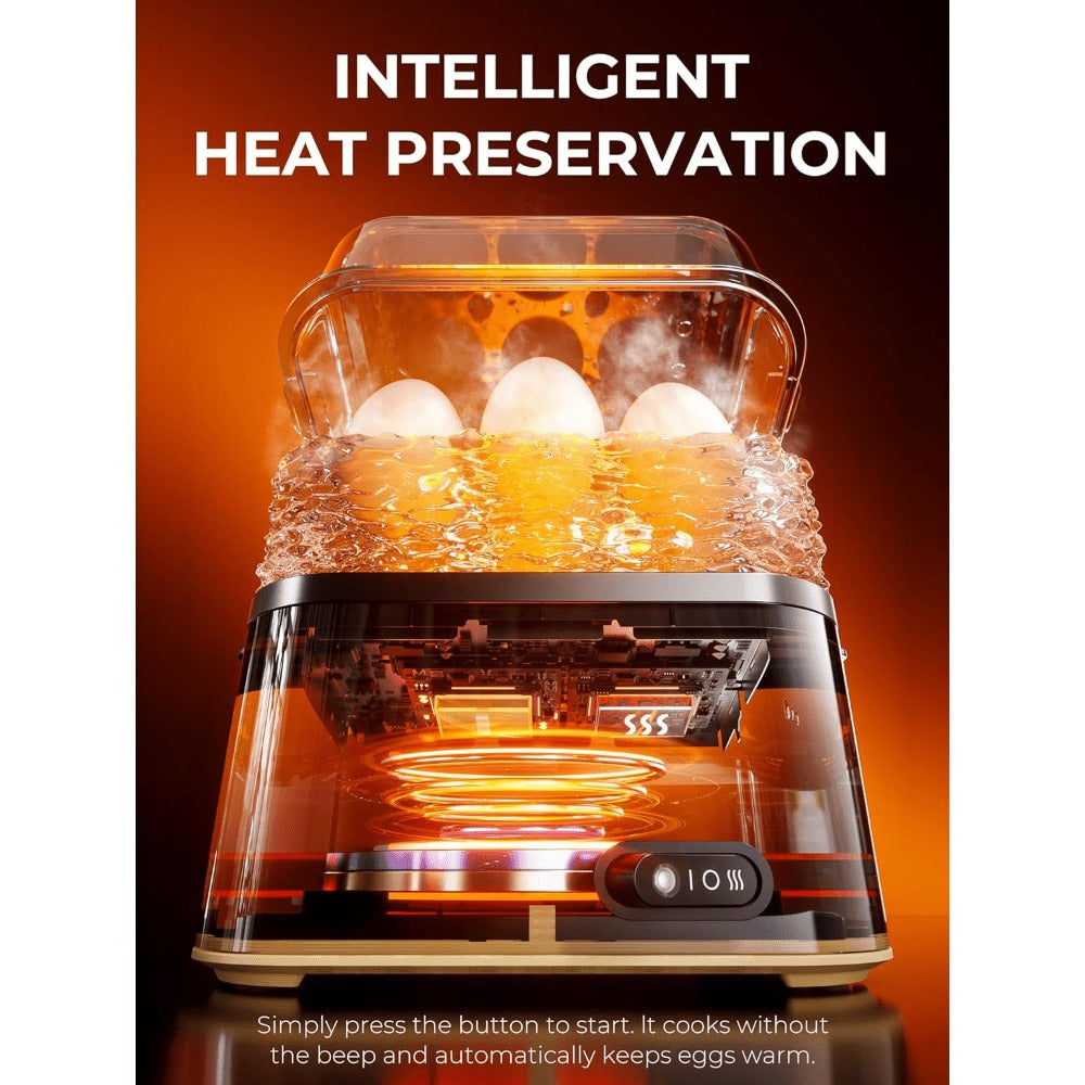 6-Egg Electric Cooker with Auto Shut-Off - breakfast and meal – product detail angle