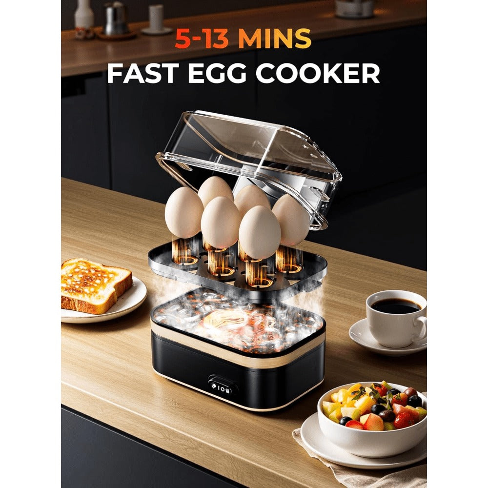 6-Egg Electric Cooker with Auto Shut-Off - breakfast and meal – close-up product details