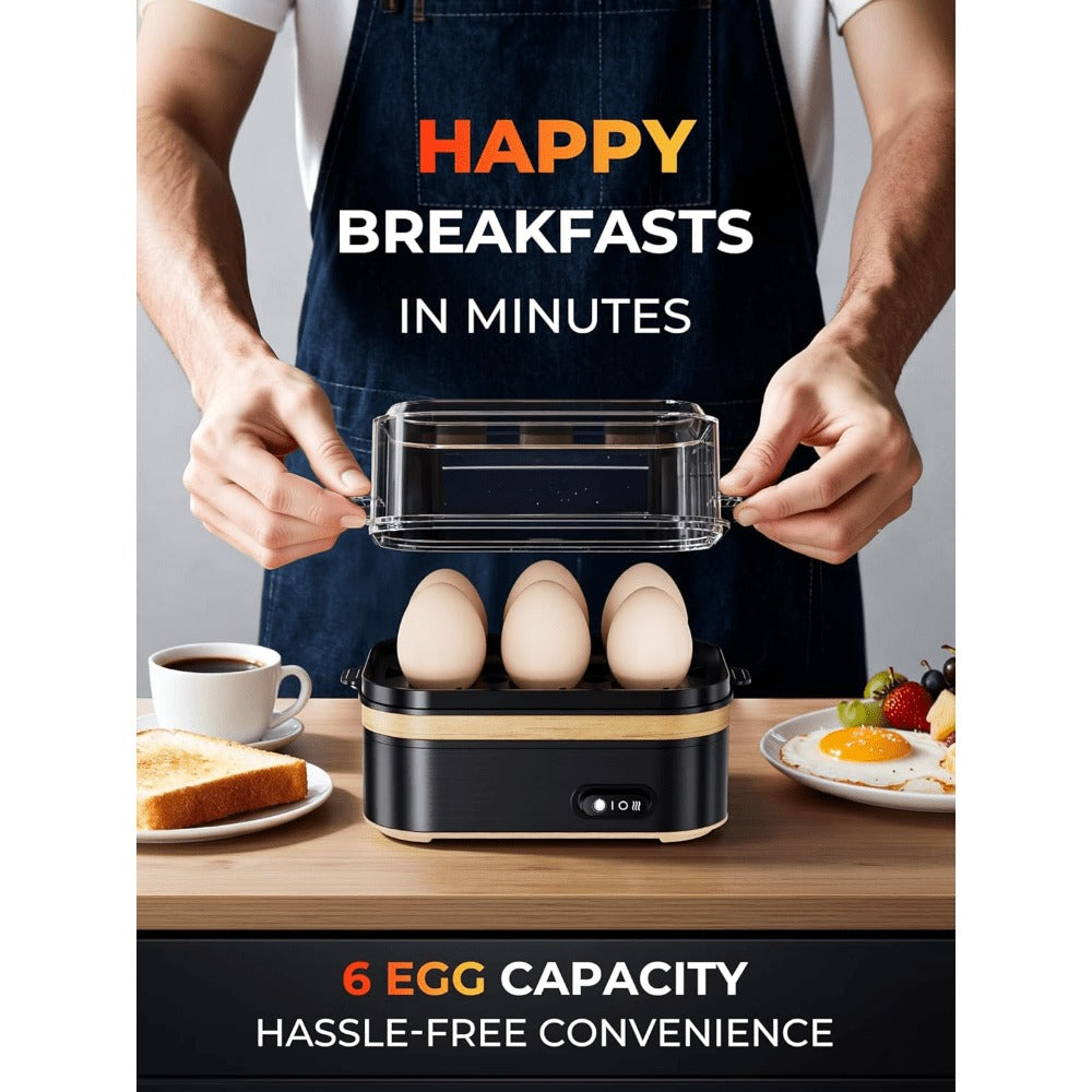 6-Egg Electric Cooker with Auto Shut-Off - breakfast and meal – feature reference