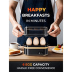 6-Egg Electric Cooker with Auto Shut-Off - breakfast and meal – feature reference