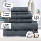 6-Piece Cotton Bath Towel Set product detail 3