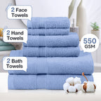 6-Piece Cotton Bath Towel Set for Australian homes