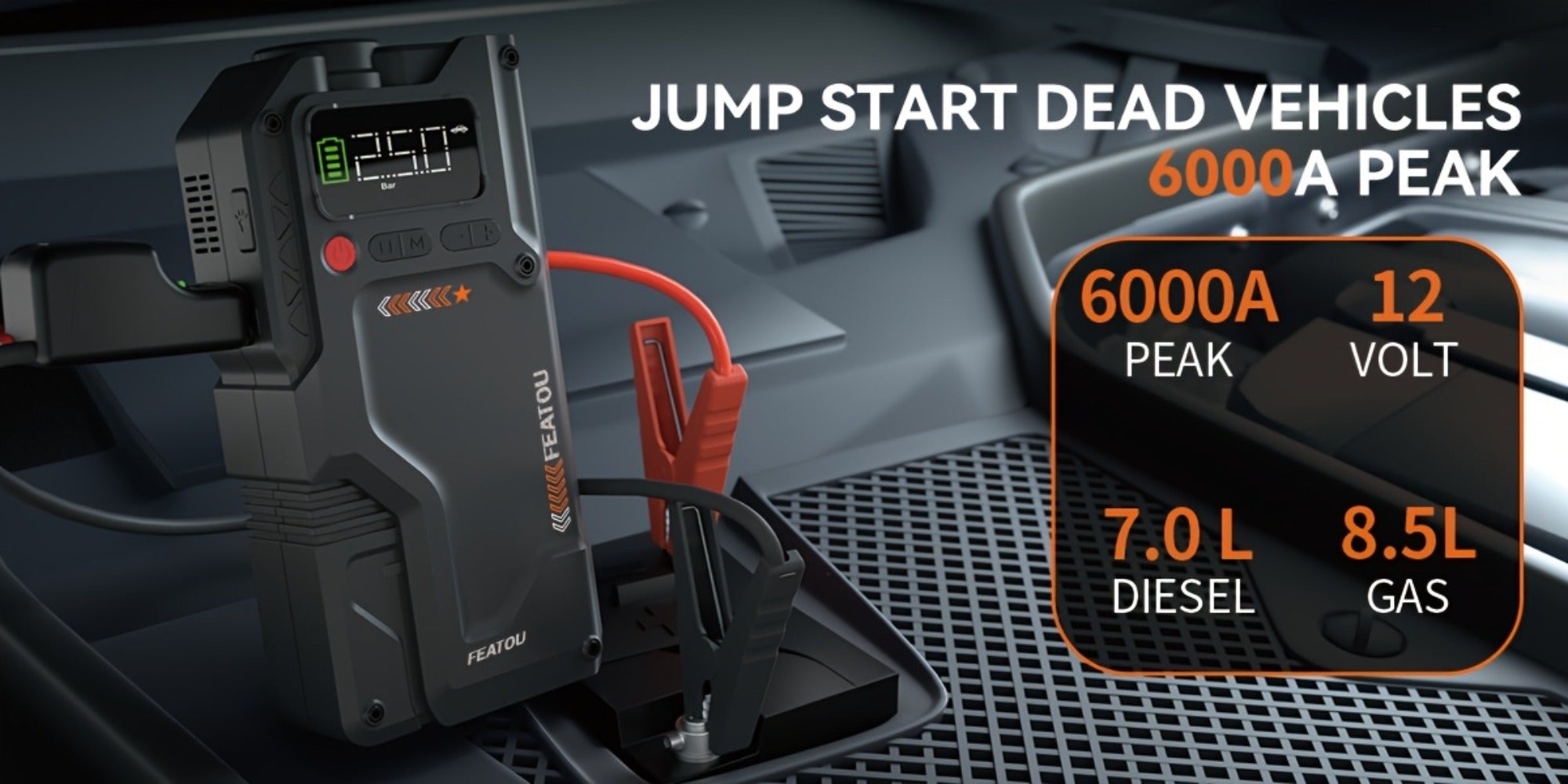 6000A 12V Portable Car Jump Starter product detail 14