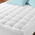 Luxury Soft Cotton Hotel Quality Mattress Topper - 4" (10Cm) Deep Mattress Pad, Heavy-Duty Support, Machine Washable Bed Topper with Zipper Closure, Fits Twin/Full/Queen/King Beds - Ideal for Home, Hotels, Guest Rooms