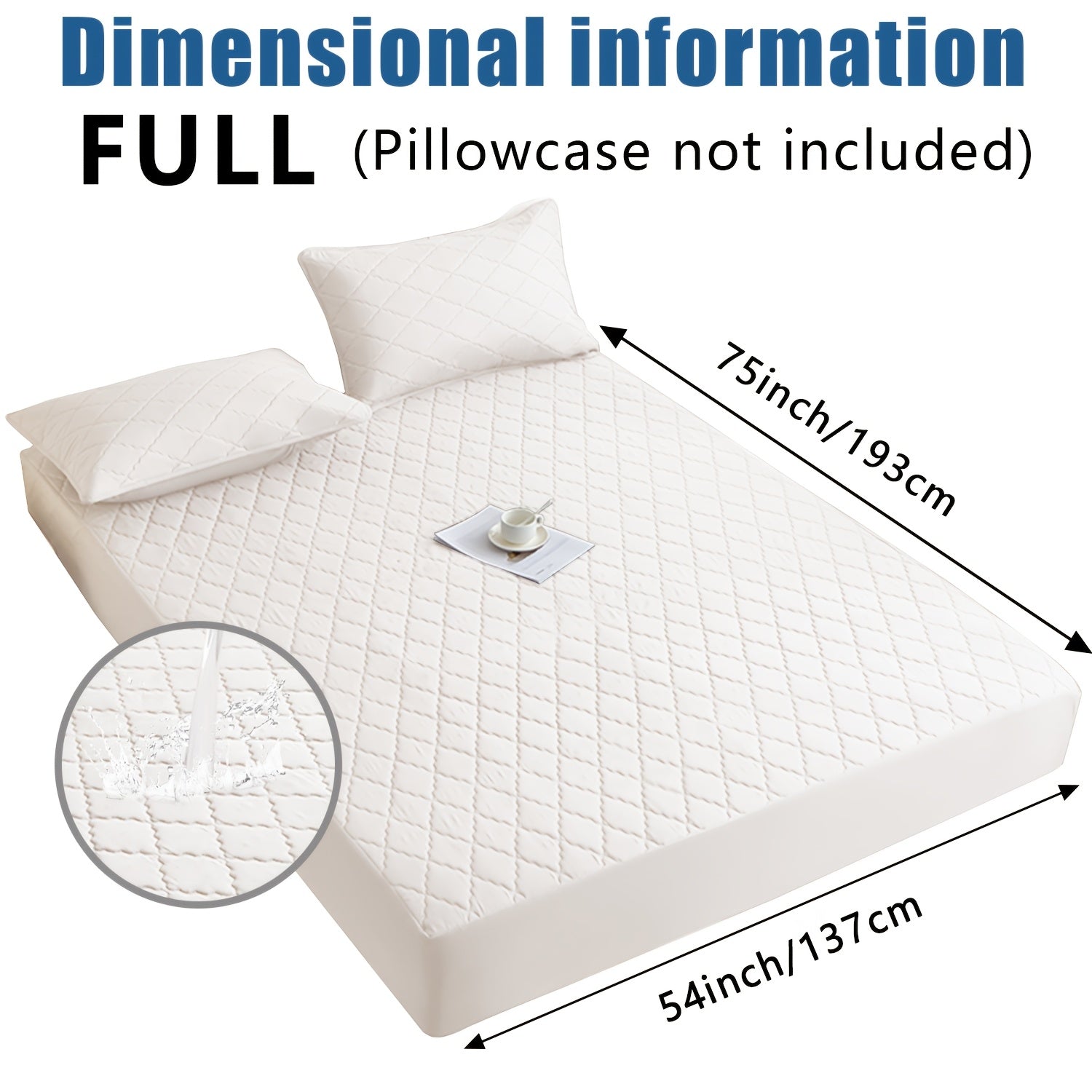 1pc Layered Waterproof Mattress Protector (Without Pillowcase And Pillow Insert) Soft And Comfortable Solid Color Bedding Mattress Cover Bedroom Guest Room Waterproof Fitted Sheet Only