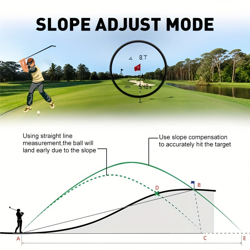 1097.28meter 6X Magnification Laser Golf RangeFinder for Golf Accurate Slope Switch Pulse Vibration Target Lock Trajectory Compensation Continuous Measurement Angle Measurement Lithium Battery Type-C Rechargeable Battery