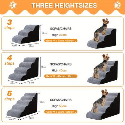 Esright Dog Stairs for Small Dogs, 3/4/5 Step Dog Stairs for High Beds And Couch, Pet Steps for Dogs And Cats, Non-Slip Stable Indoor Dog Steps