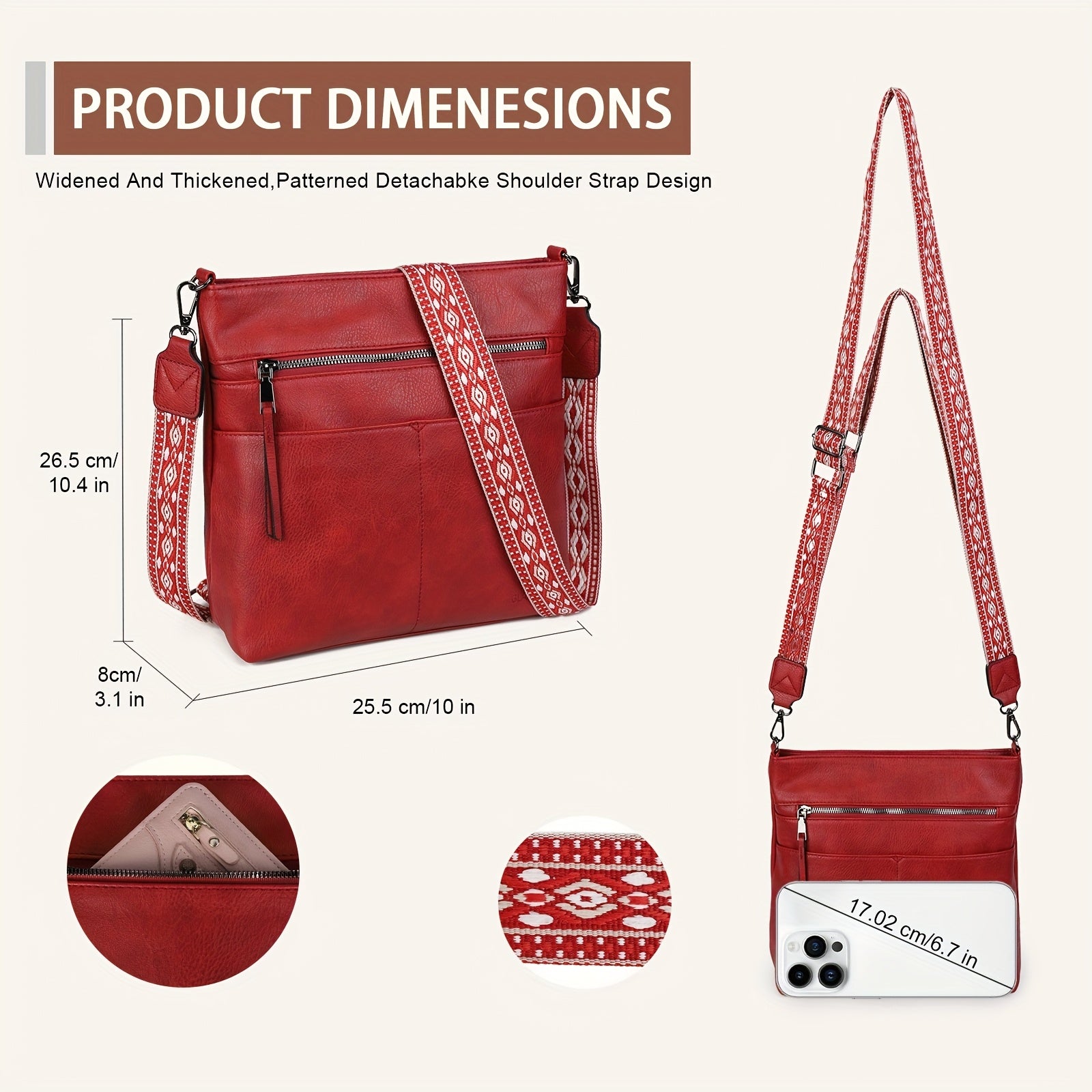 Women's Crossbody Bag - Large-capacity, Color-coordinated, Stylish Wide Shoulder Strap, Business Casual, Versatile for Daily Use, Single Shoulder Strap, Underarm Design