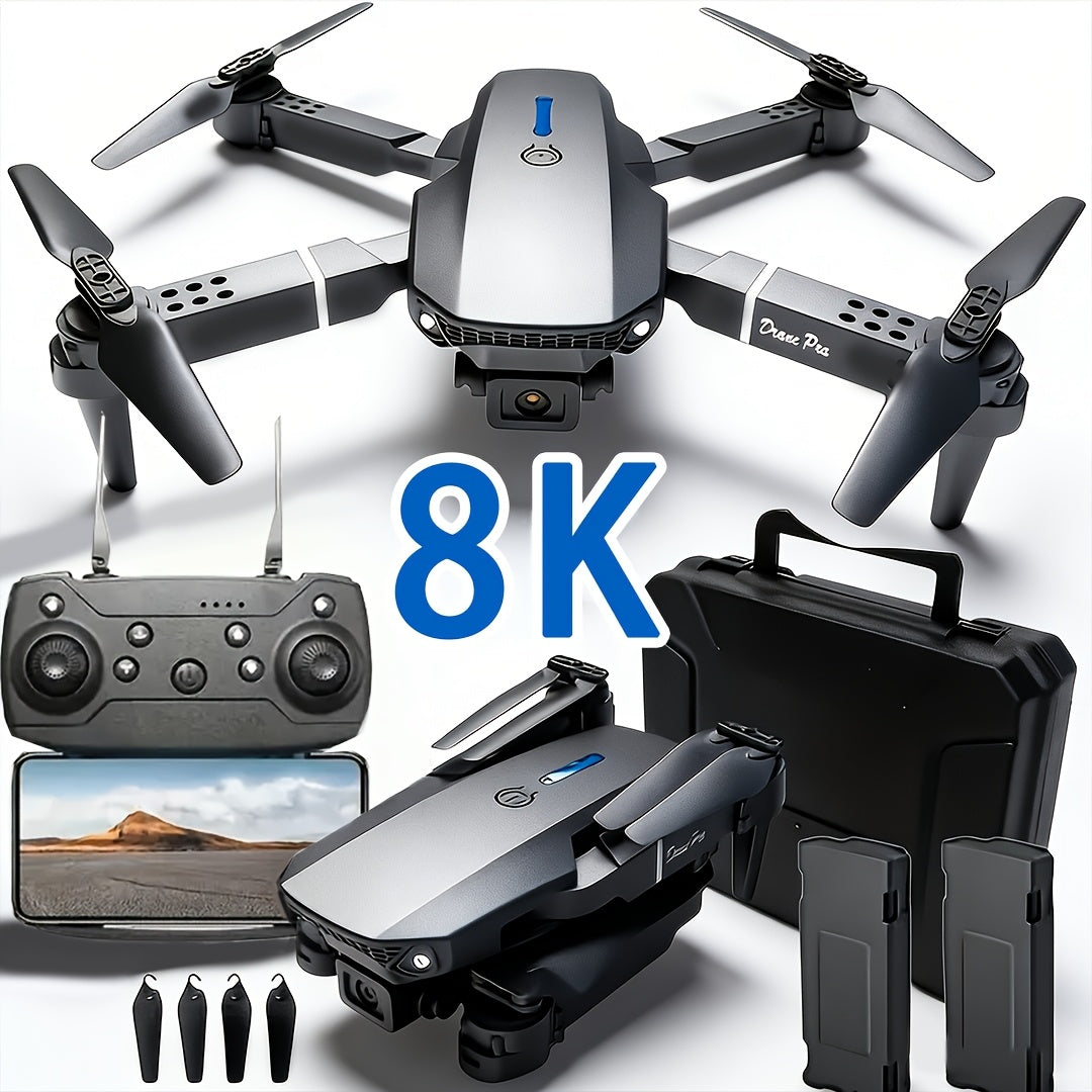 Upgraded 8K MAX Professional Obstacle Avoidance Drone, Dual Camera Dual Folding RC Fixed Height Remote Control Drone, One Click Return, One Click Takeoff/Landing, Large Control Signal, With 2 Batteries, 6800MAH, Ultra Long Endurance