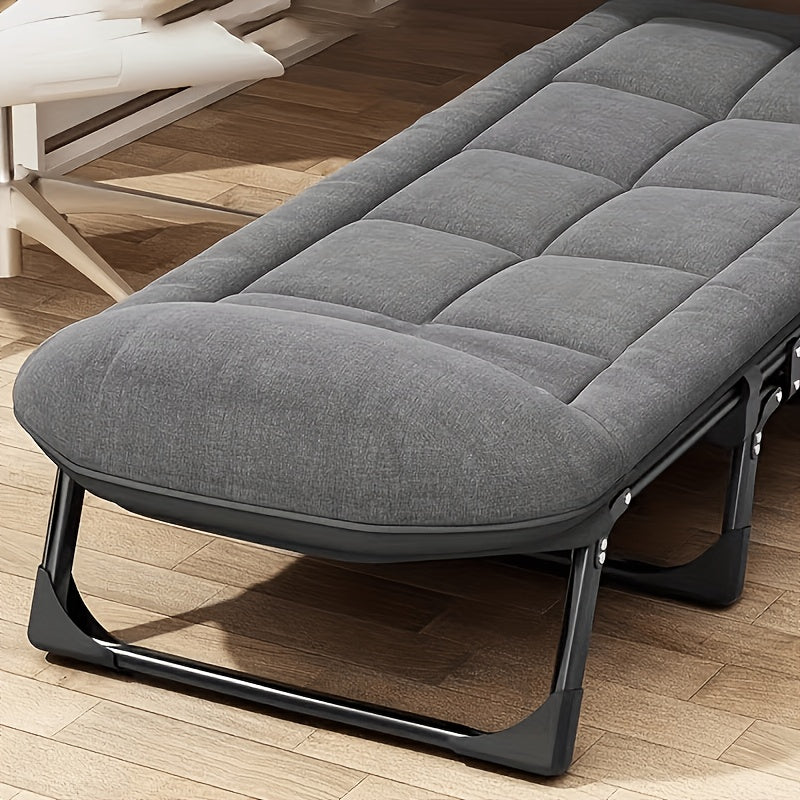 Portable Folding Bed Camping Cot with Thick Comfort Mattress 6 Adjustable Positions Heavy Duty Strong Frame Lightweight Foldable Easy Carry for Travel Camping Guest Home Office All Seasons Local Warehouse Fast Dispatch Practical Thoughtful Gift