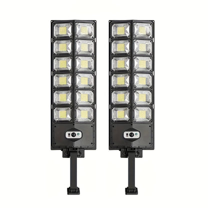 1/2PCS Solar Street Lights Outdoor, 6500K 504 LEDs Solar Parking Lot Lights Dusk To Dawn, Solar LED Light Wide Angle Motion Sensor For Area Lighting Yard