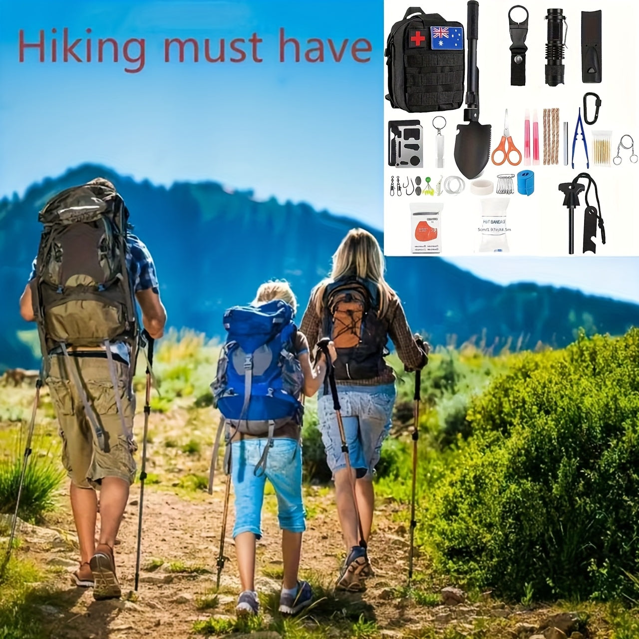 140pcs Survival Kit | Professional Survival Gear and Additions with , Ideal for Outdoor Enthusiasts, Essential for Camping and Hiking, Perfect for Men, Dads, Husbands Who Love Outdoor Adventures