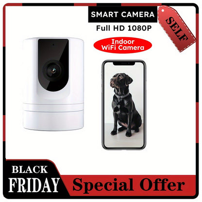 Black Friday Indoor Security Camera, Ease Life APP, 1080P Pet Camera, Pet Camera with Phone App, Foldable Baby Camera for Home Security, Flexible Installation, Motion Detection, 2-Way Audio, IR Night Vision, Without Battery