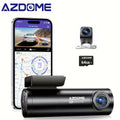 AU AZDOME Dual Channel Car Dash Cam, Front 4K and Rear 1080P, 170° Wide Angle Lens, WDR Super Night Vision, Smart Voice Control, F1.8 Aperture Technology, Built-in 5G WiFi, GPS, Free 64GB Card, Loop Recording, Easy Installation