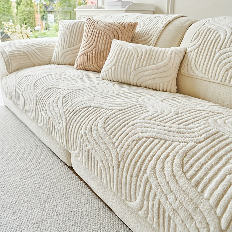 Luxury Pet-Friendly Sofa Cover 1pc - Plush Non-Slip Protector with Claw-Resistant Fabric | 300GSM Breathable Polyester for Sectional Couches