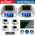 Driveway Lights Solar Driveway Lights Bright Blue/Green/White, Solar Deck Lights Outdoor IP65 Dock Lights for Path Warning Garden Walkway Sidewalk Steps (2/4/6pcs)