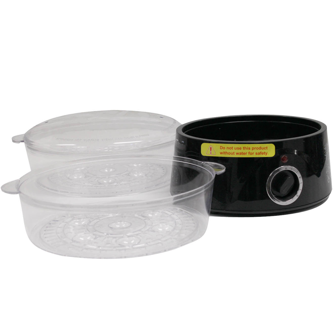 5L Steam Cooker Steamer 2 Tray 400W Power Dial Timer Healthy Stackable